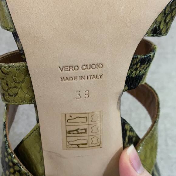 Paris Texas olive green snakeskin effect sandals size 39 EU - Picture 11 of 11